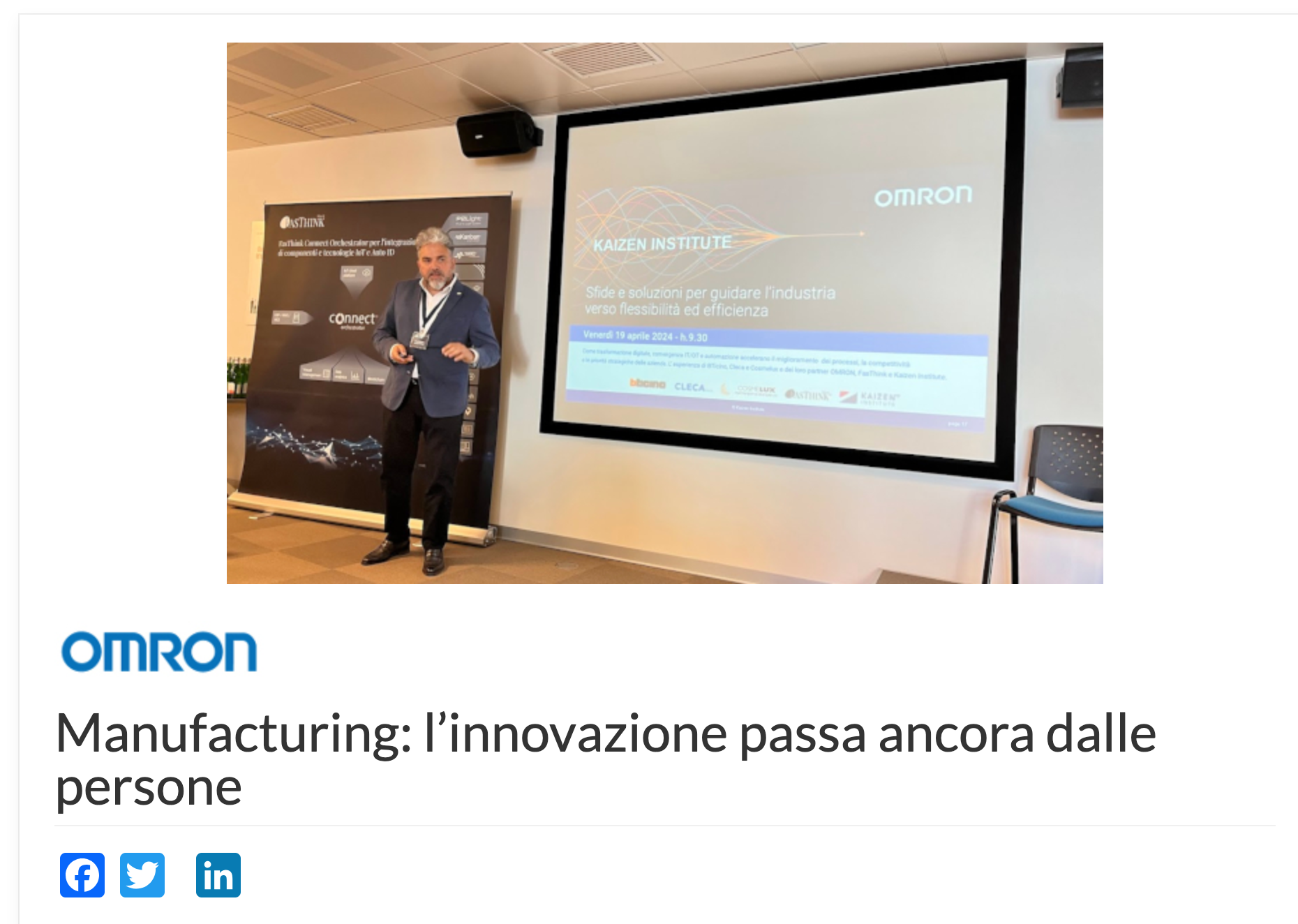 Manufacturing: l’innovazione passa ancora dalle persone